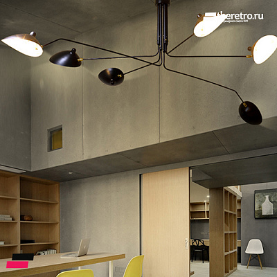 Serge Mouille 3 Arm Ceiling фото 10