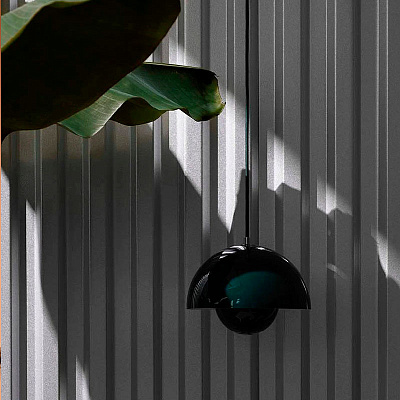 Verpan Flowerpot Verner Panton 23 см  Черный фото 10